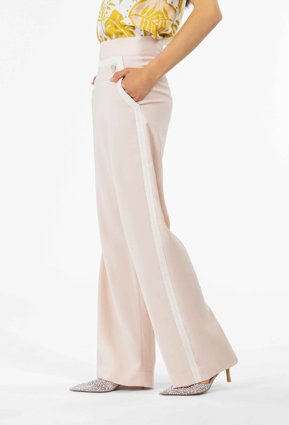 Pantalon Jaden en twill rose poudré 5