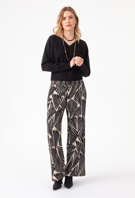Pantalon large Emily imprimé plumages 6
