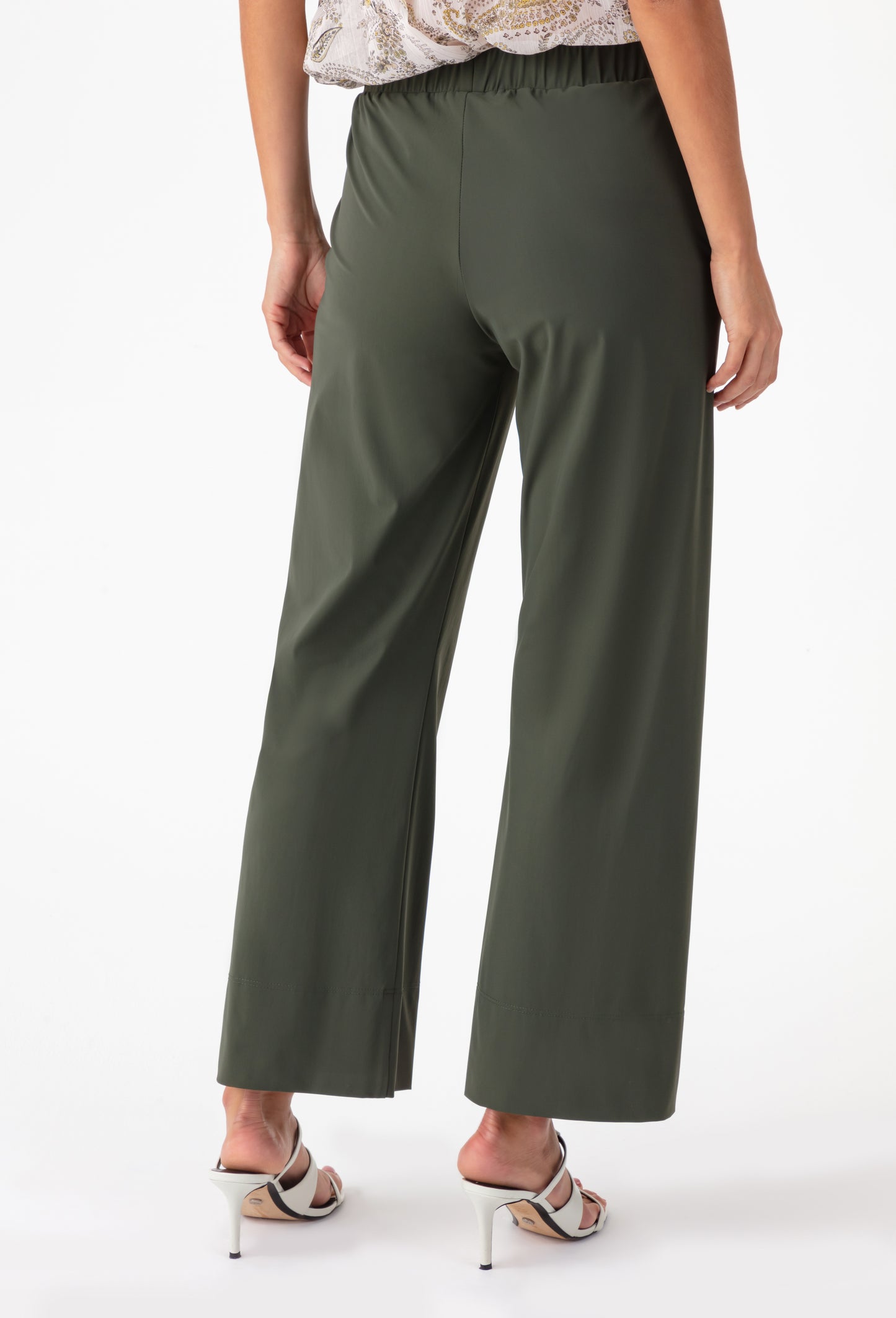 Pantalon Hera kaki coupe droite en jersey technique 4