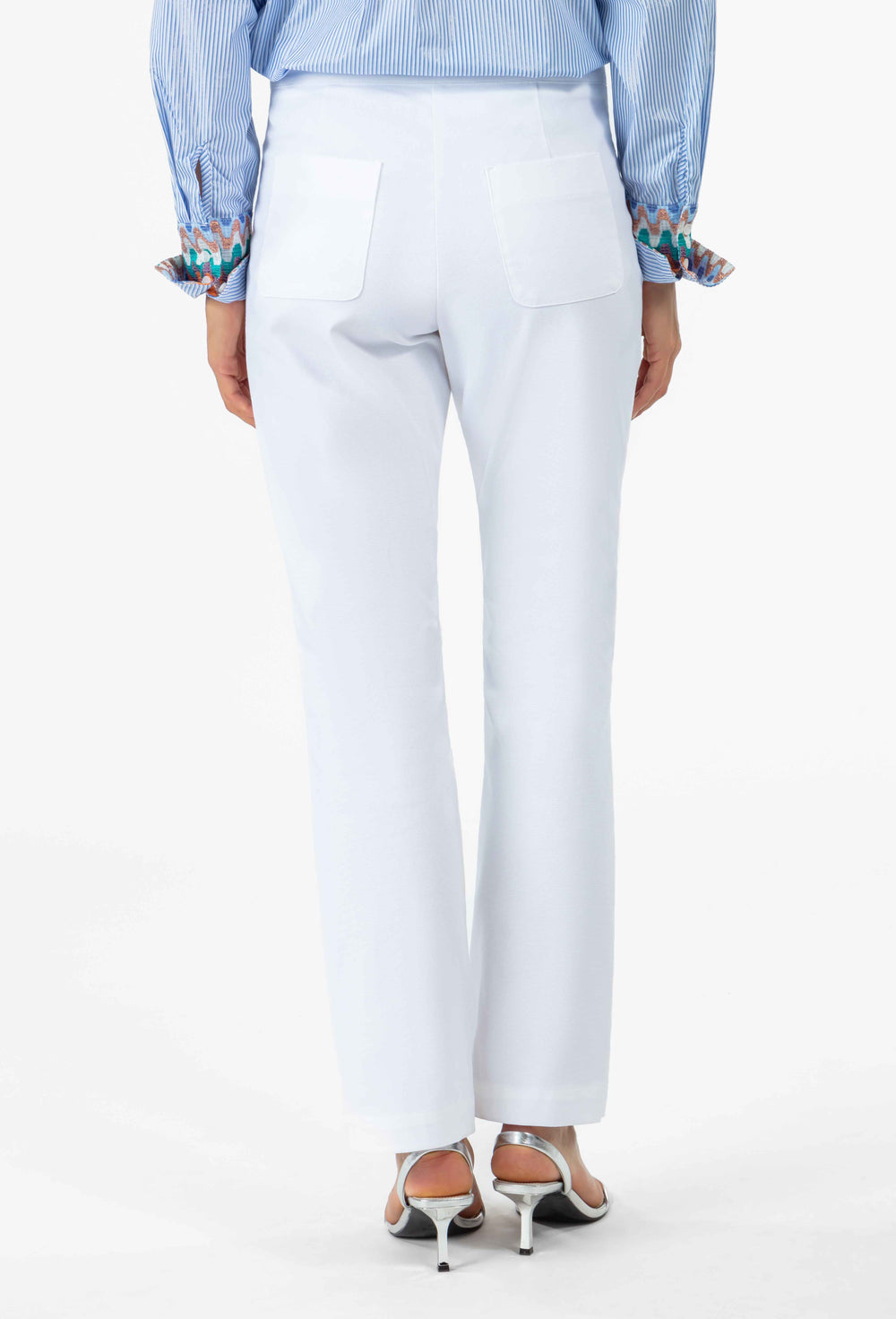 Pantalon flare Russell en coton blanc 4