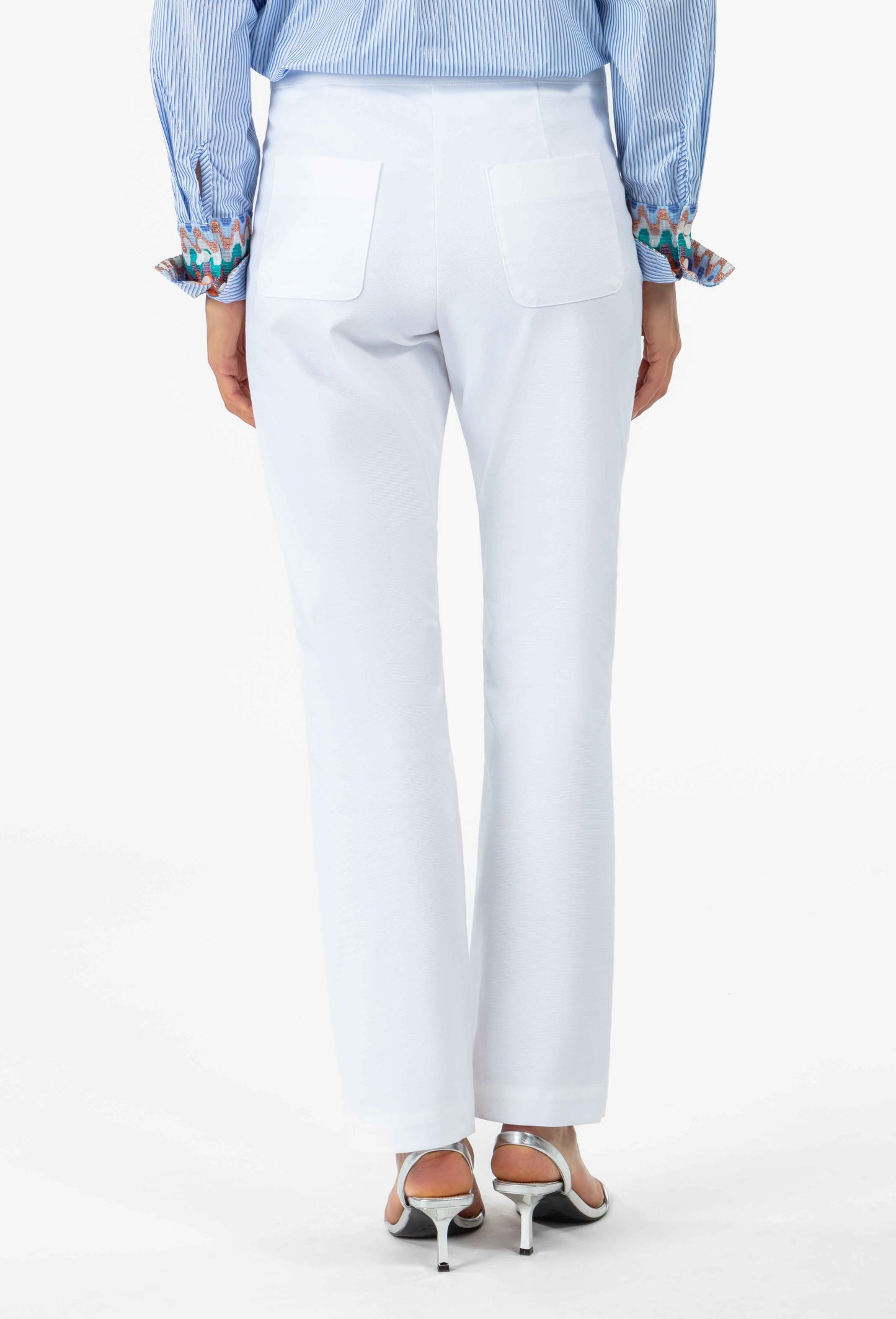 Pantalon flare Russell en coton blanc 4