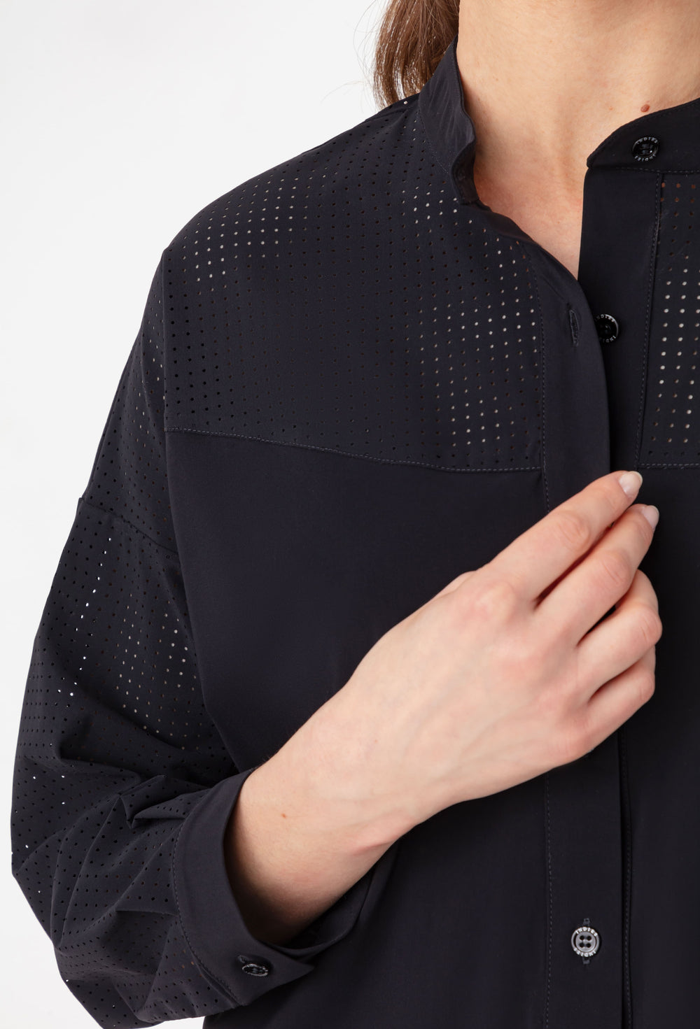 Chemise Flossie noire en jersey technique 2