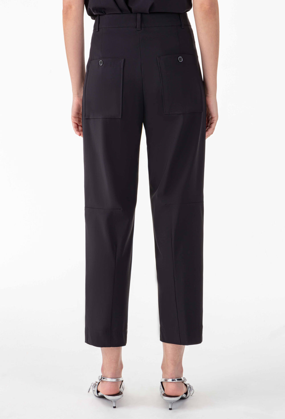 Pantalon carotte Fabian en jersey technique noir 4