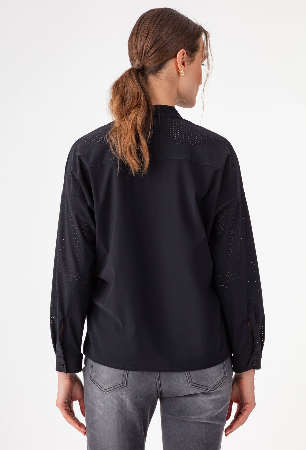 Chemise Flossie noire en jersey technique 3