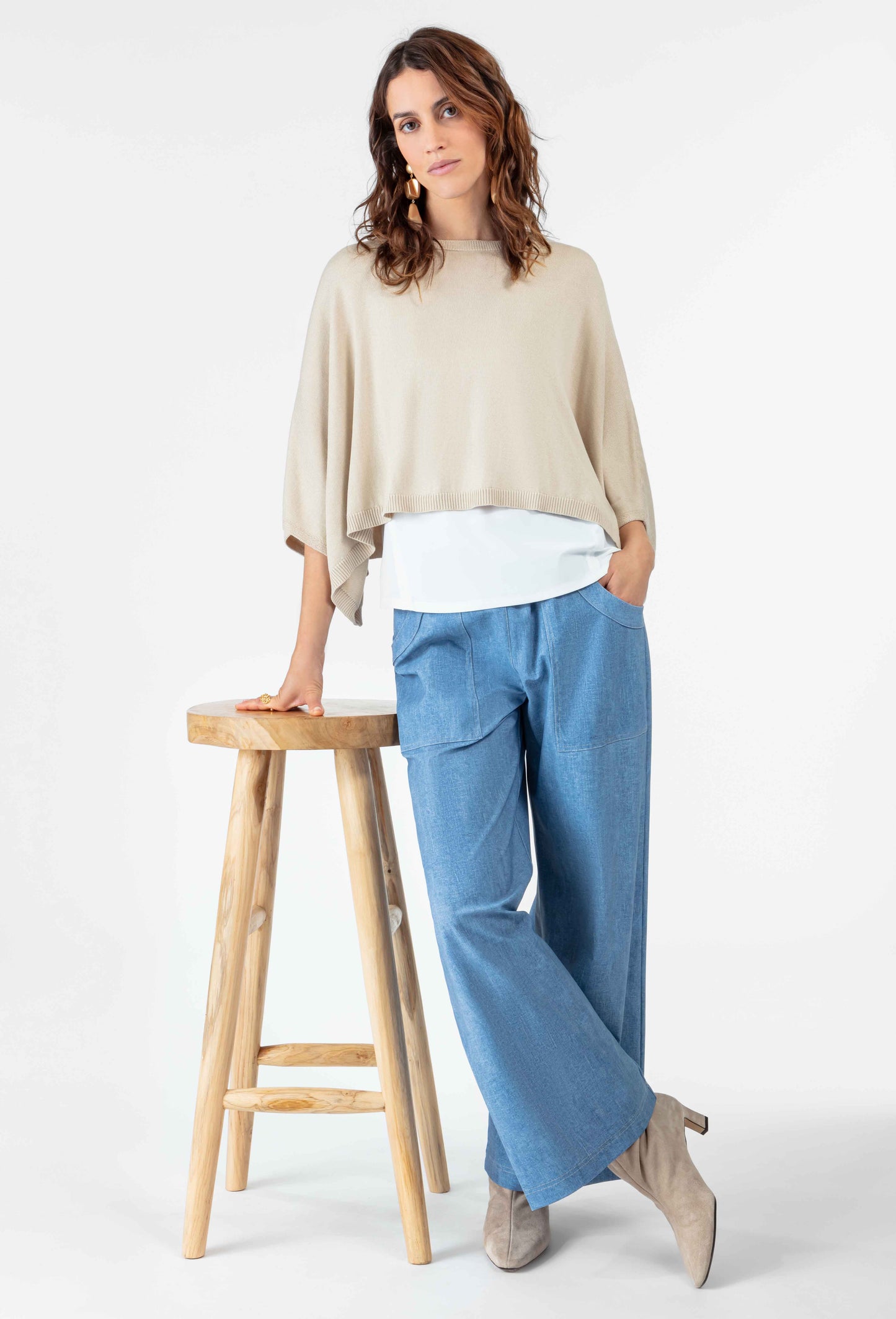 Pantalon large Adem en jersey technique denim 2