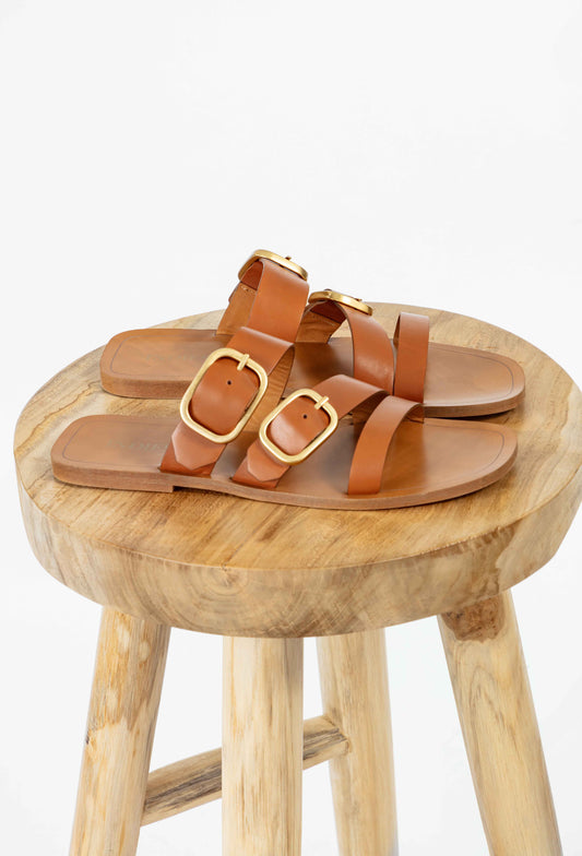 Sandales plates en cuir  DANAE 1