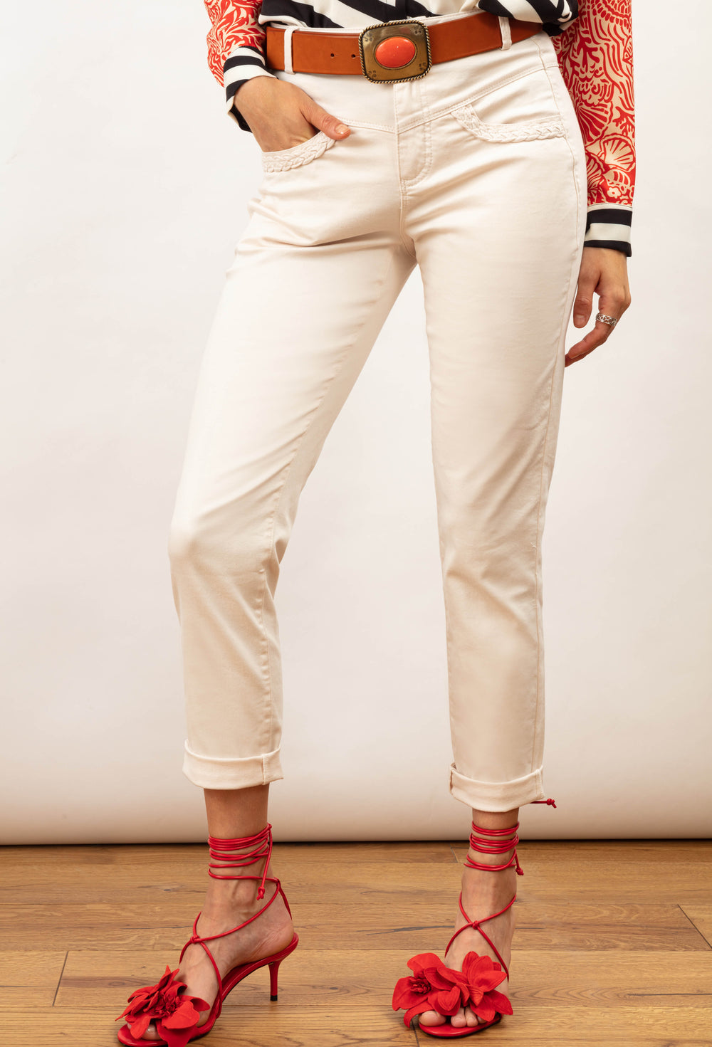 Pantalon Matias vanille en coton 2