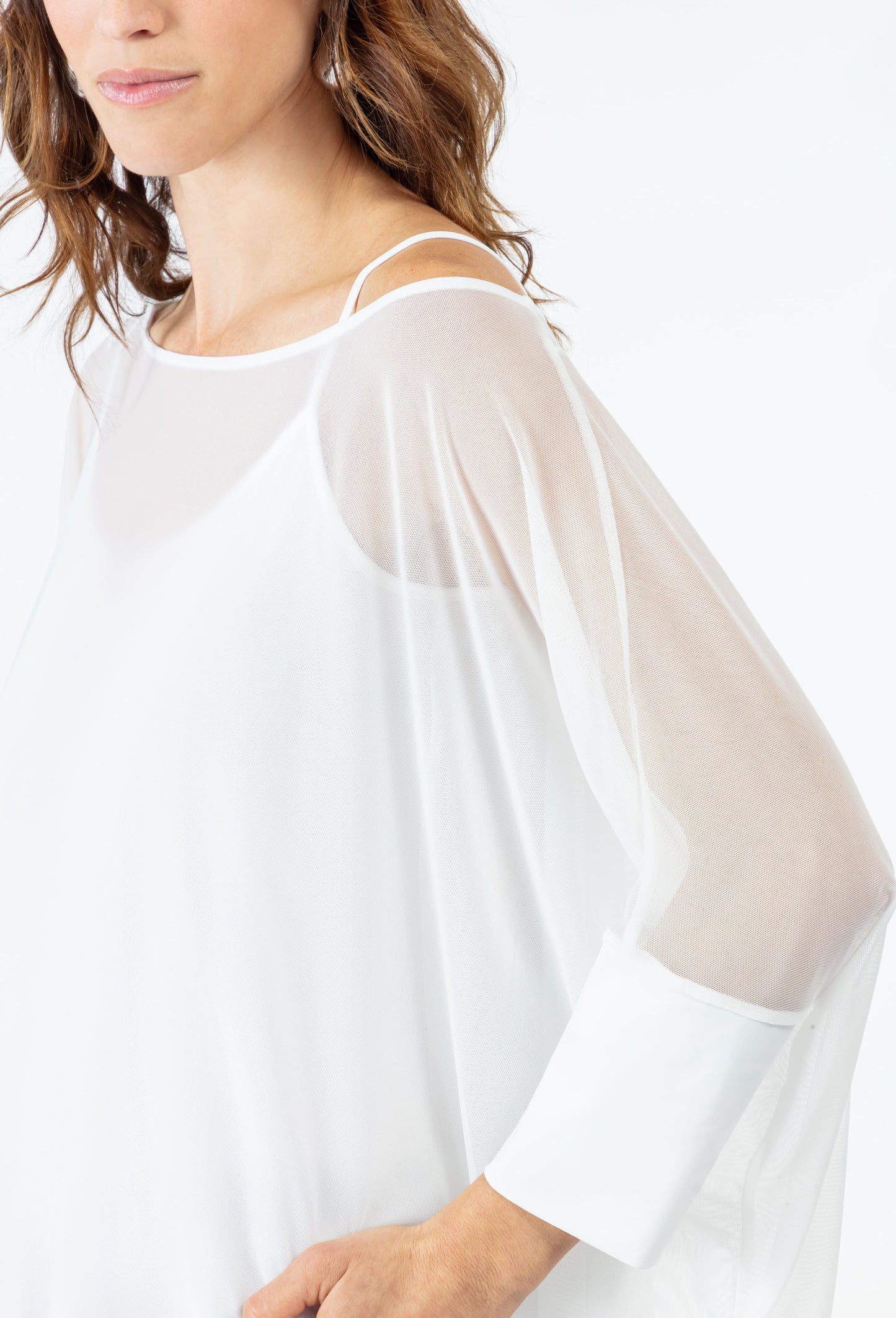 Top transparent + débardeur en jersey technique Isaro blanc 2