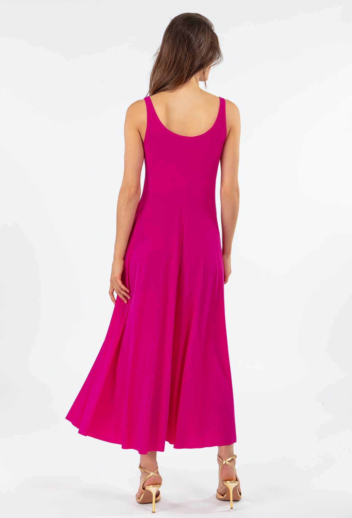 Robe Lara rose fuchsia en jersey technique 3