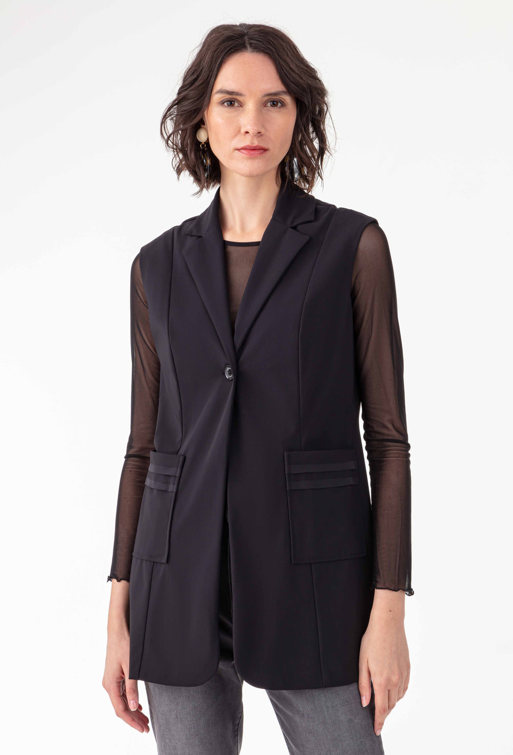Veste sans manches Tess en jersey technique noire 5