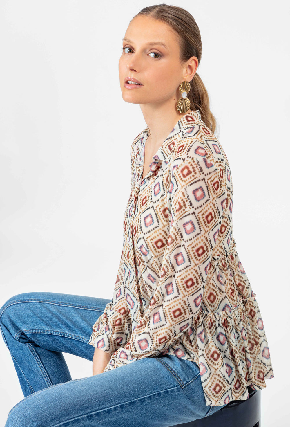 Chemise fluide Amber en résille 5
