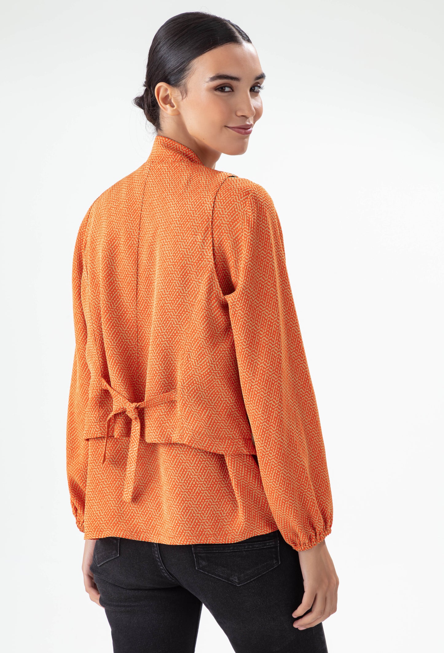 Gilet sans manches Emblème imprimé orange et kaki 3