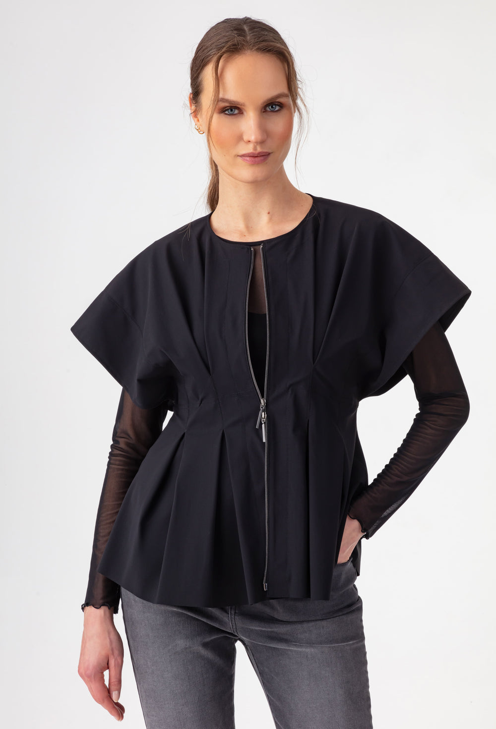 Veste sans manches Lucida en jersey technique noir 1