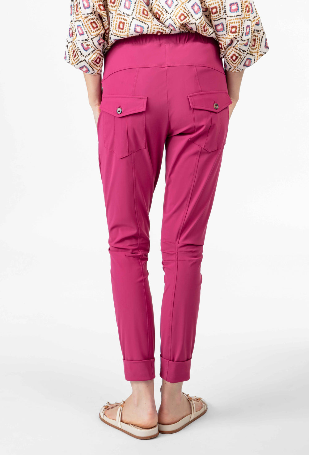 Pantalon jogpant Pop en jersey technique framboise 4