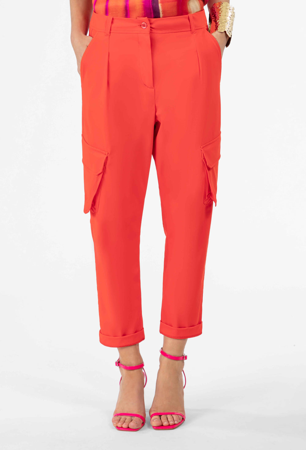 Pantalon cargo Bruce en jersey technique orange 2
