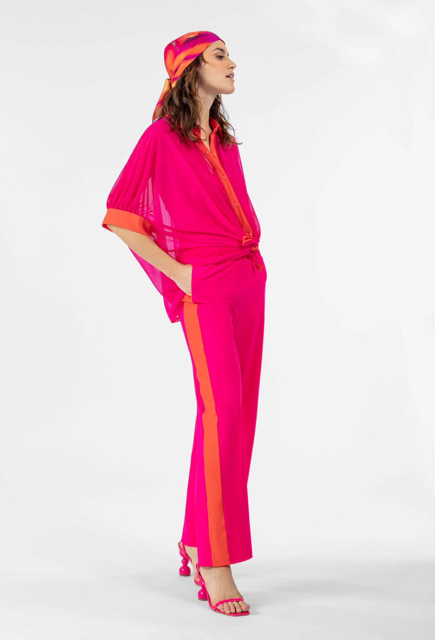 Pantalon wide Damien en jersey technique bicolore 2