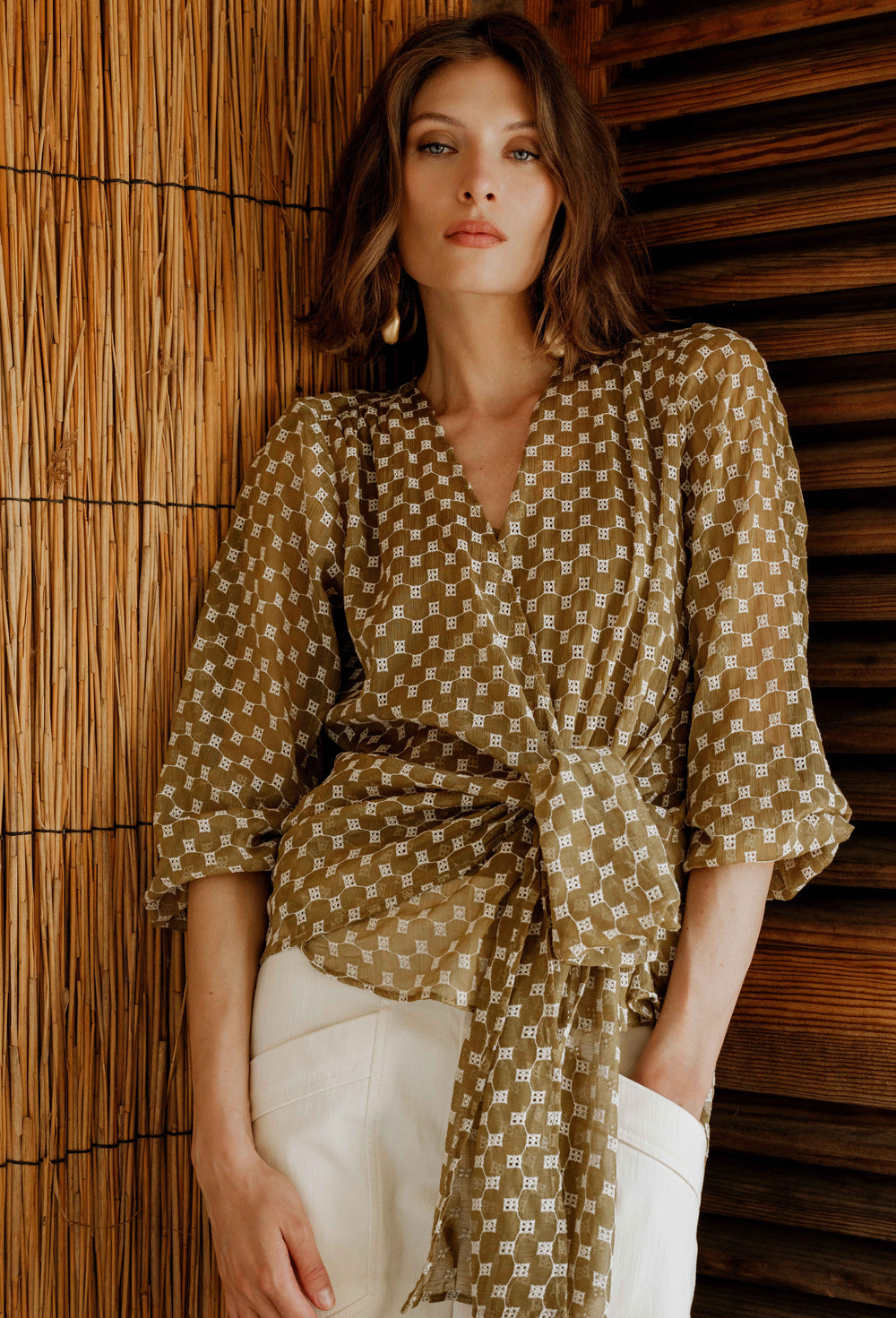 Blouse cache-coeur Gael en mousseline 1