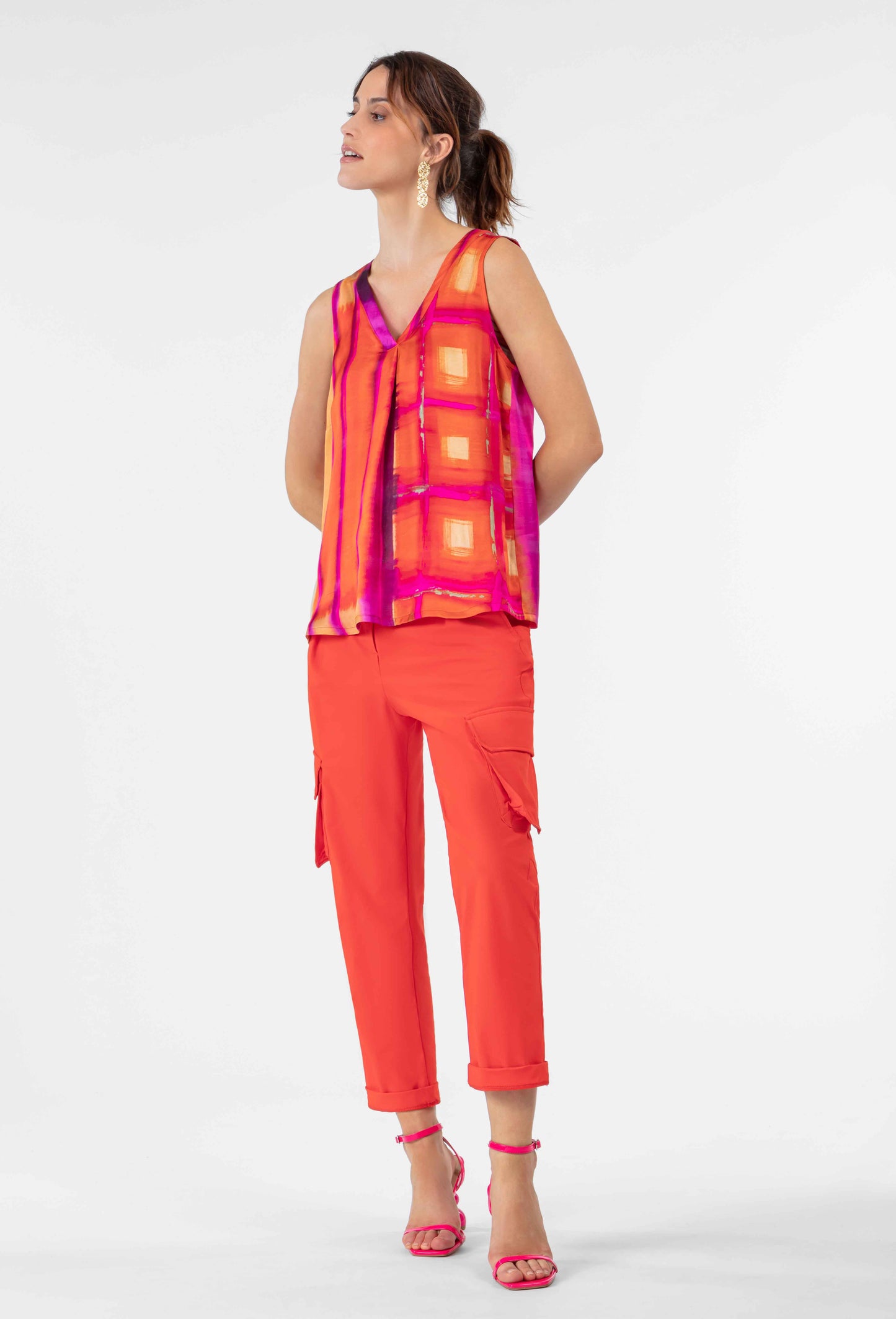 Pantalon cargo Bruce en jersey technique orange 7