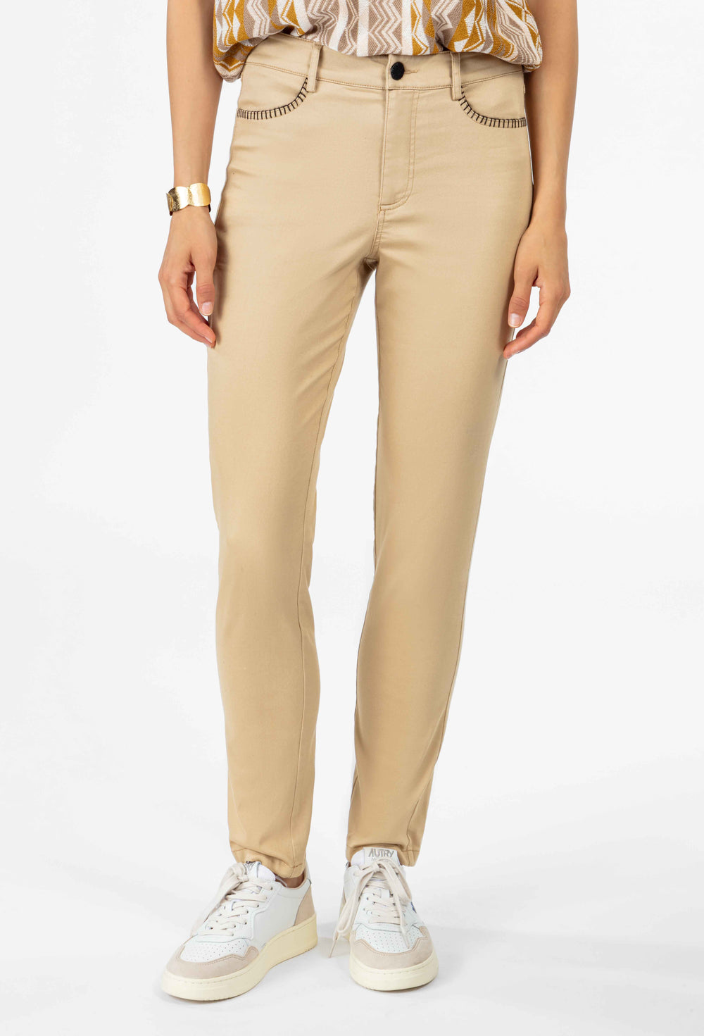 Pantalon Zach en coton beige 2