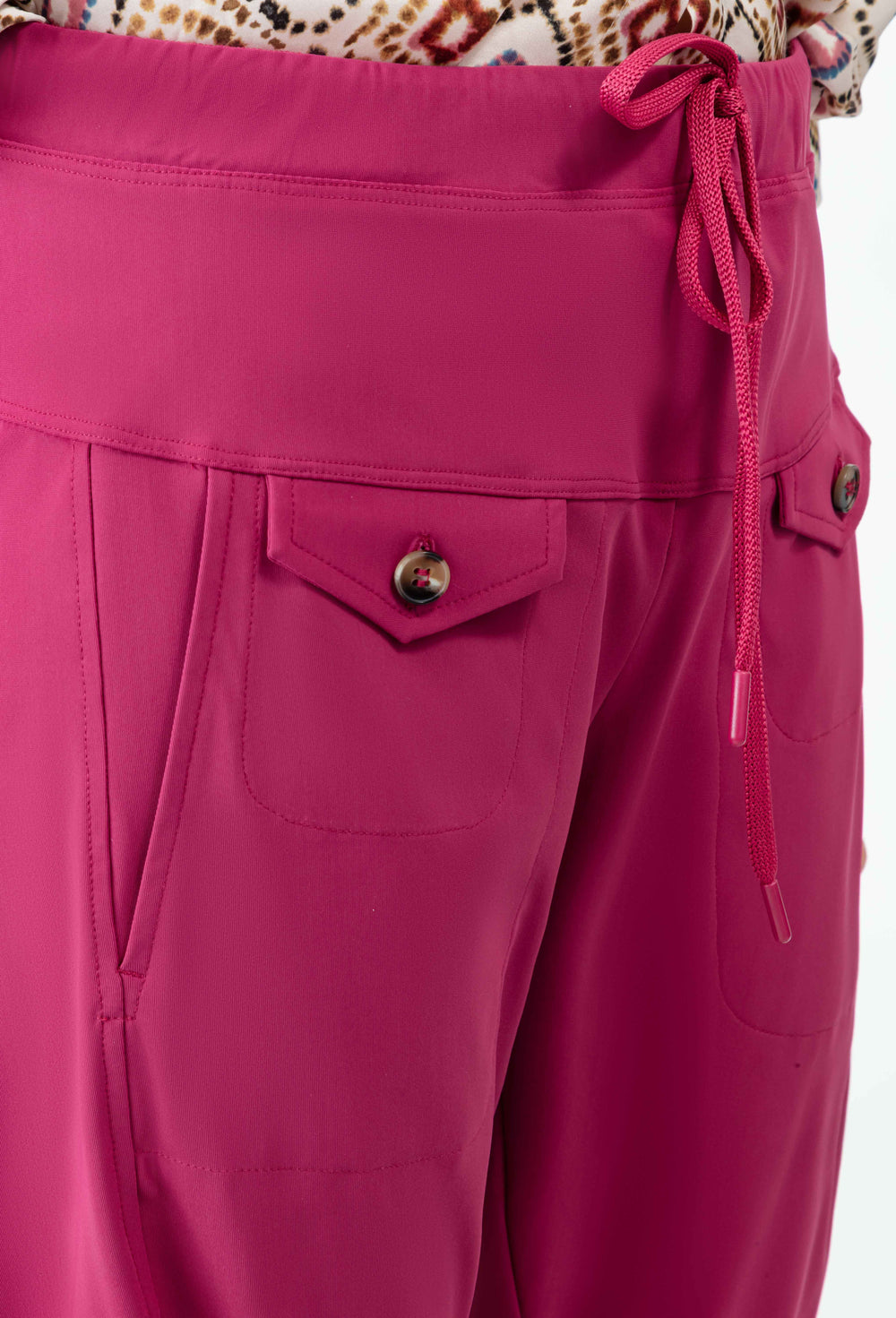 Pantalon jogpant Pop en jersey technique framboise 3