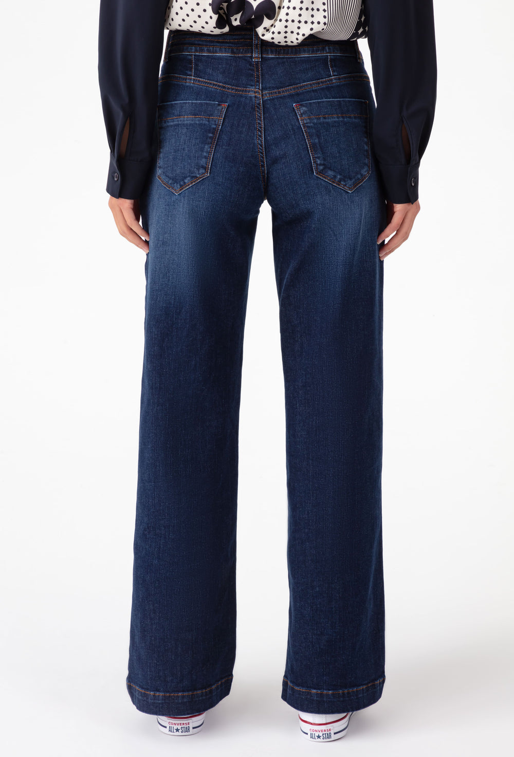 Jean large Monroe bleu en coton 4