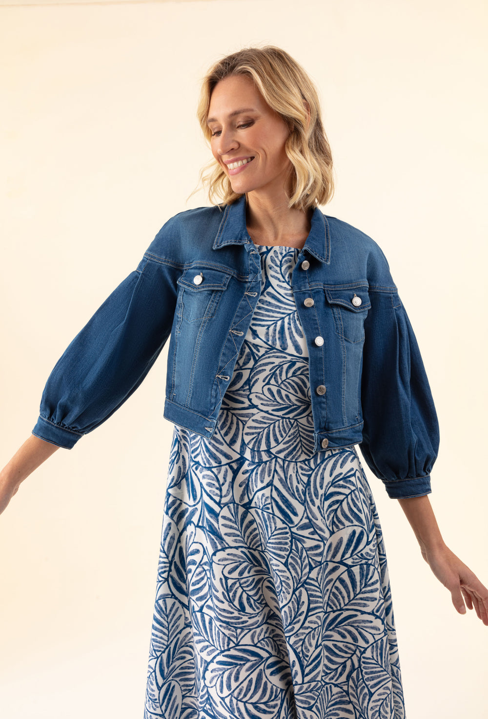 Blouson Rivage en coton bleu jean 1