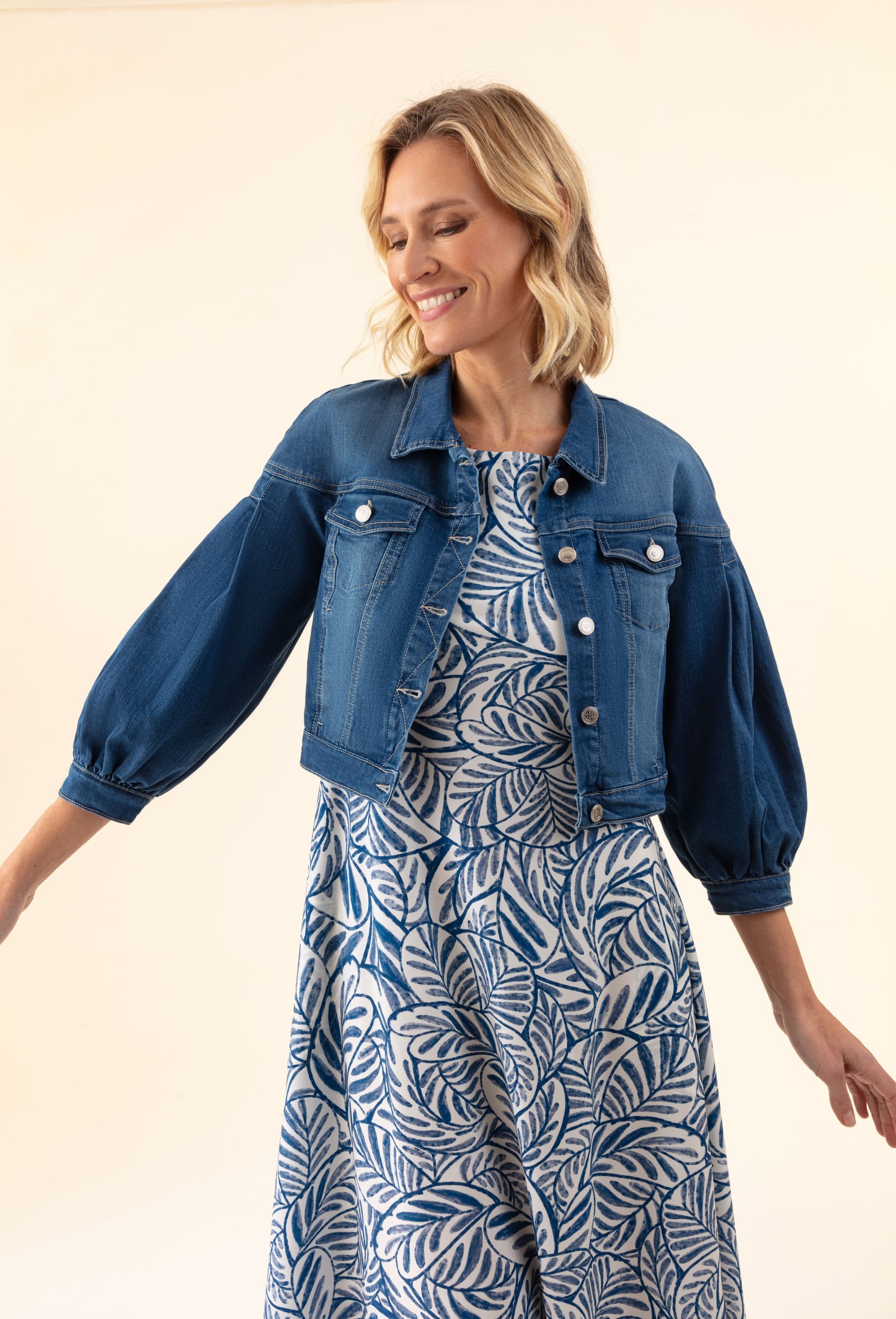 Blouson Rivage en coton bleu jean 1