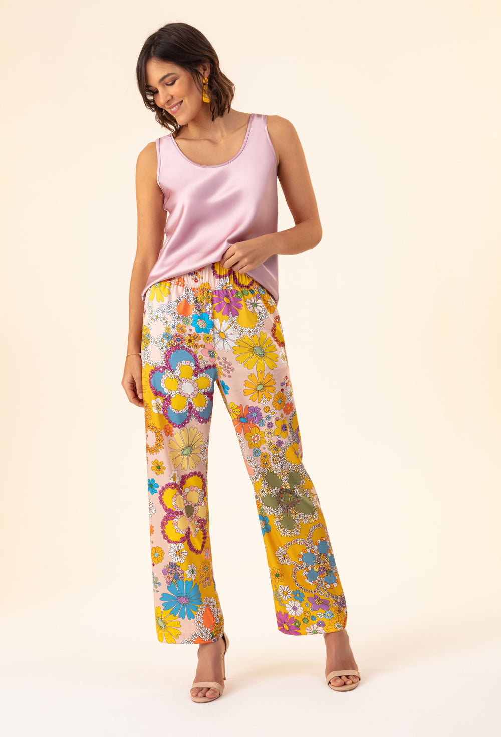 Pantalon Jacinthe imprimé fleuri 1