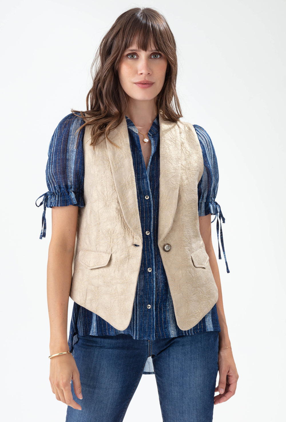 Gilet Soleil coupe tailleur gold 1