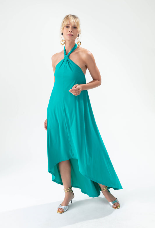 Robe Kiwi turquoise en jersey technique 1