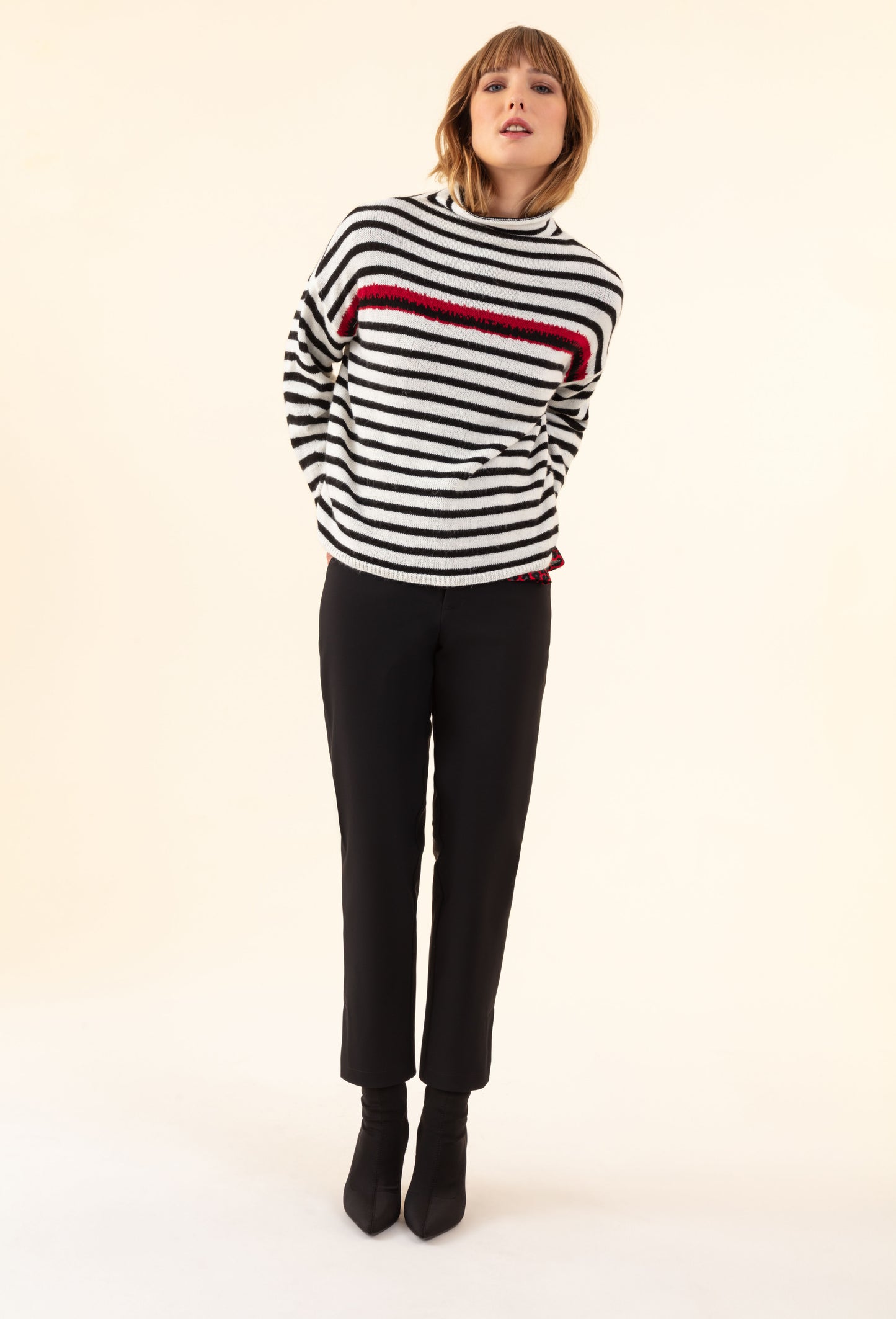 Pantalon Malo noir en jersey technique contrecollé 1