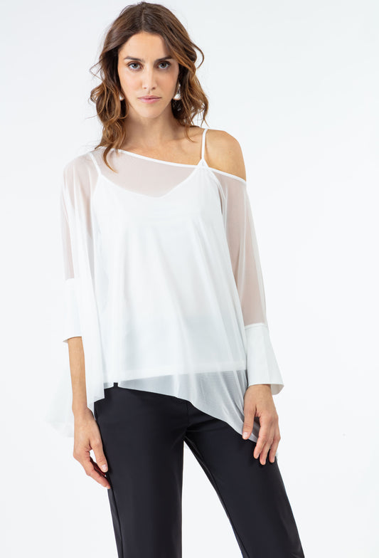 Top transparent + débardeur en jersey technique Isaro blanc 1