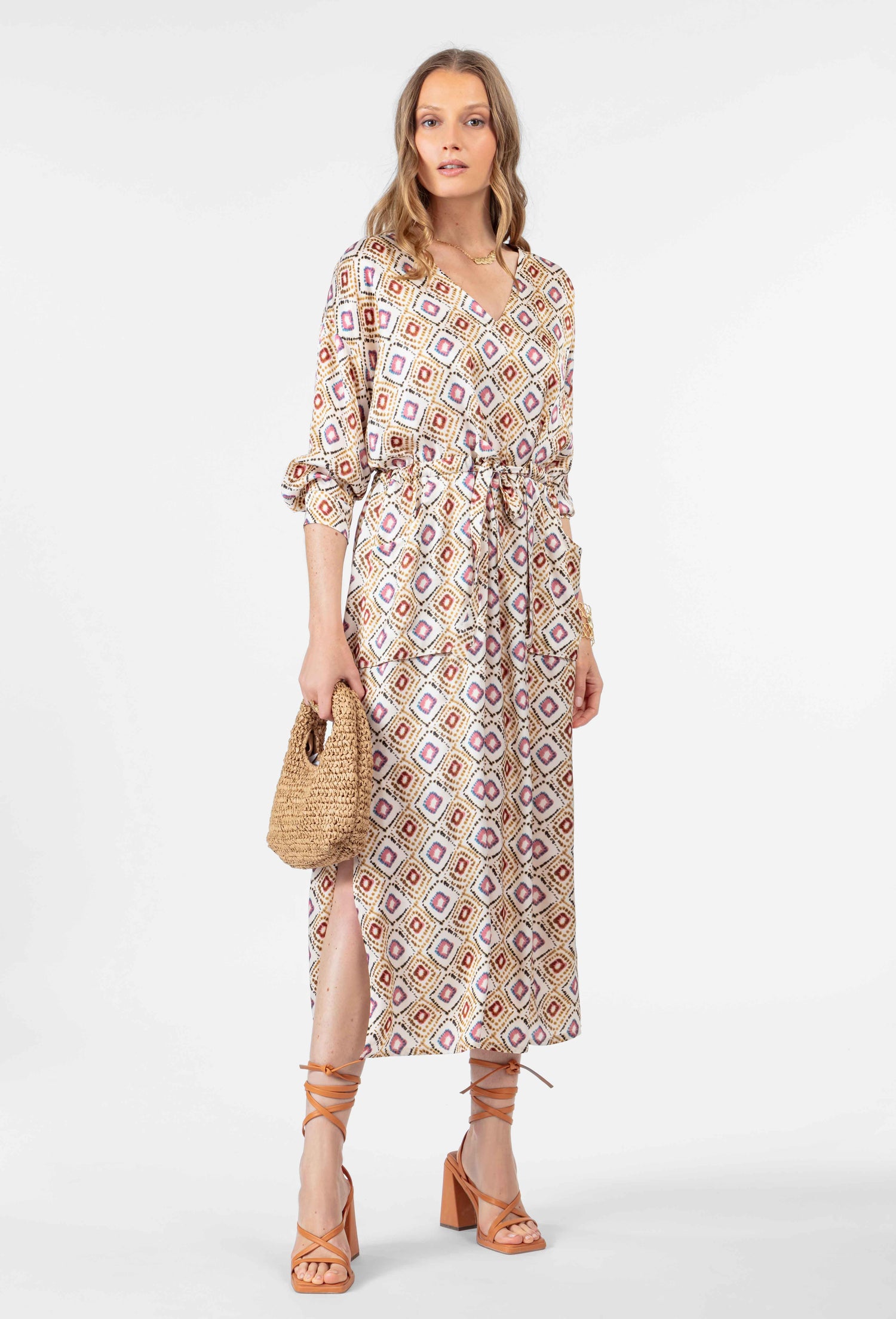 Robe longue Isis en viscose imprimée 1