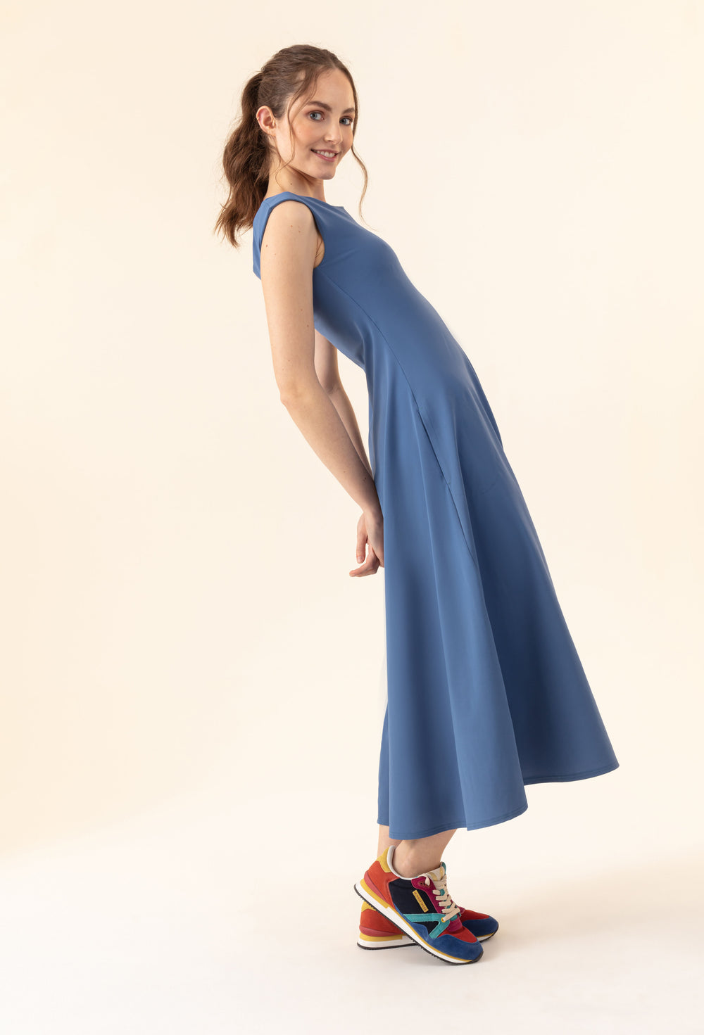 Robe Curtis en jersey technique bleue 2