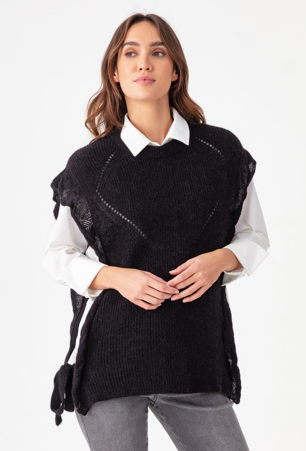 Pull sans manches Jones noir en laine 1