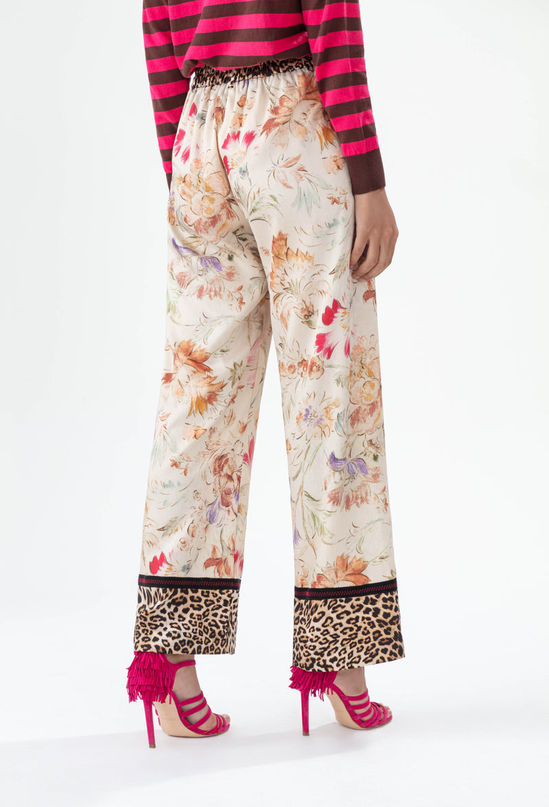 Pantalon large Féroce imprimé papyrus et léopard 4