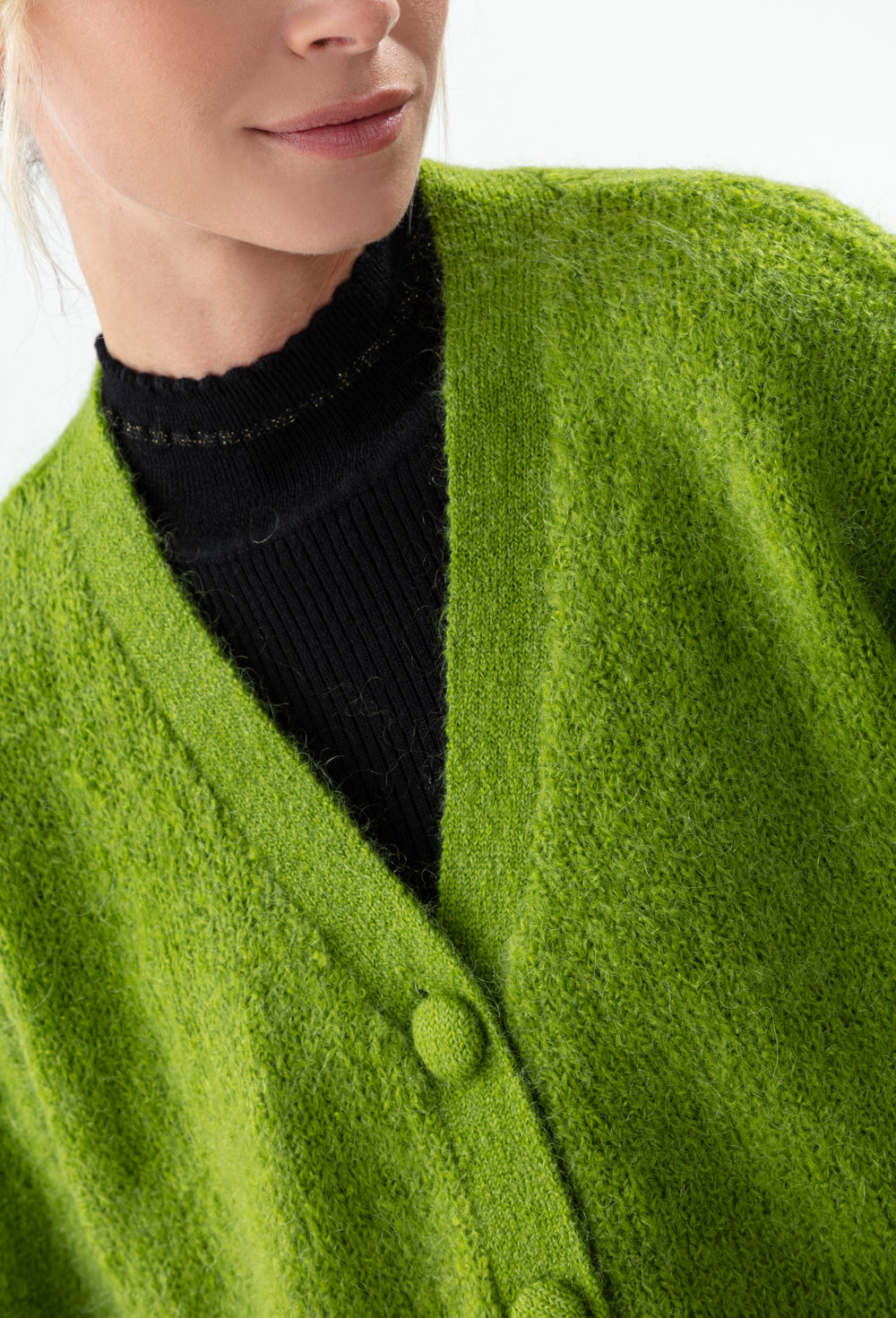 Gilet Victoria vert en mohair 2