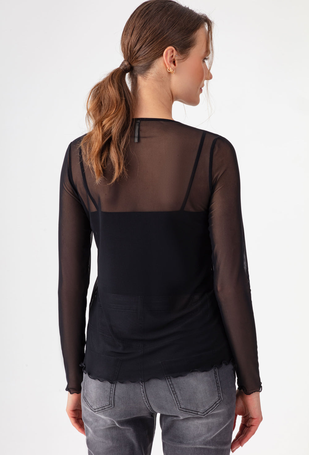 Tee-shirt Norma en résille noir 3