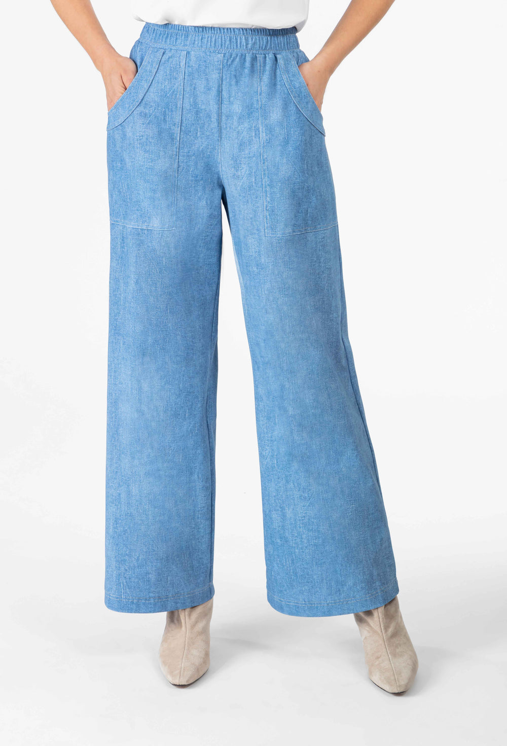 Pantalon large Adem en jersey technique denim 3