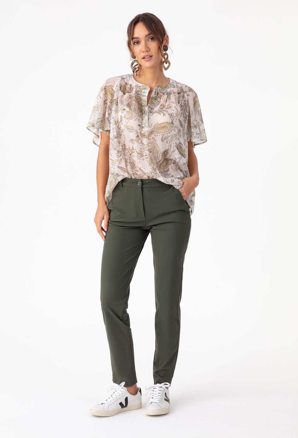 Pantalon Pony kaki en jersey technique 1