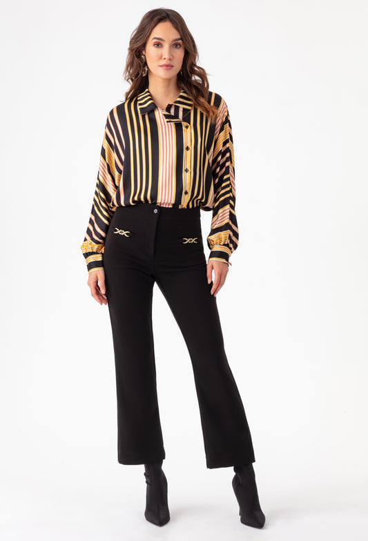 Pantalon évasé Circe noir 1