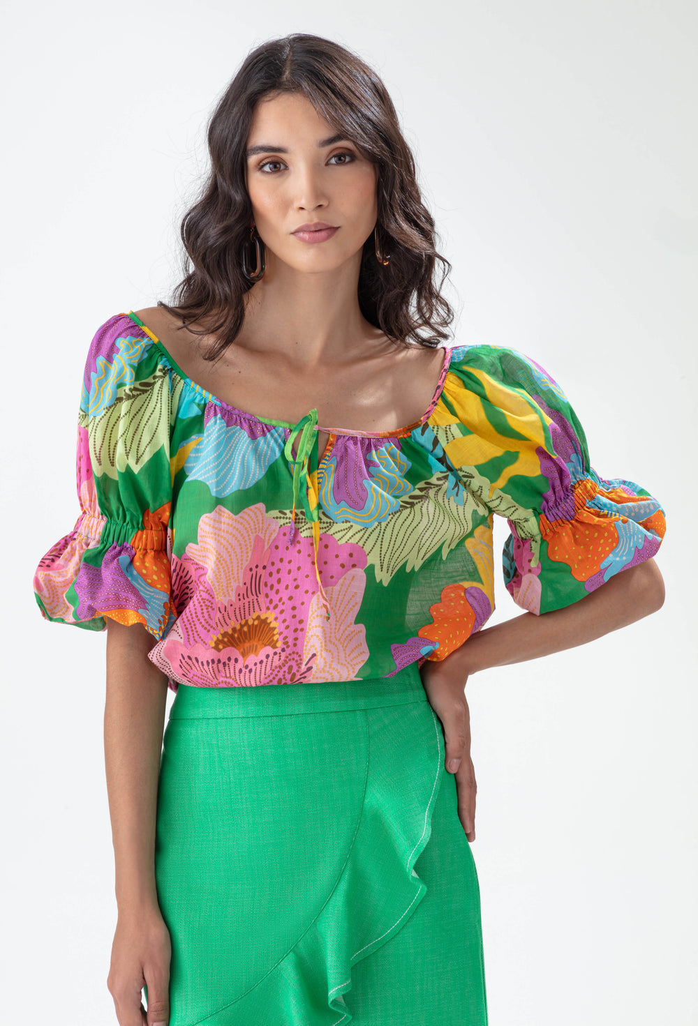 Blouse Chroma imprimé colors flowers 1