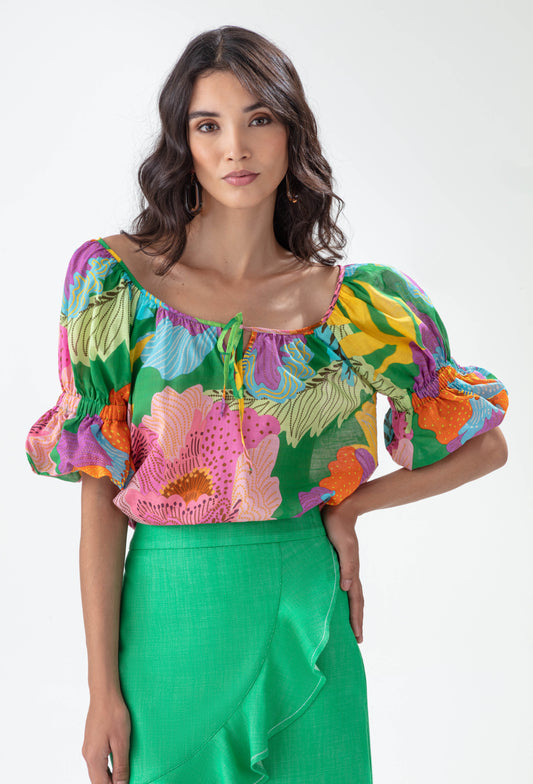 Blouse Chroma imprimé colors flowers 1