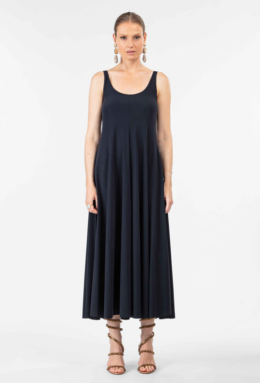 Robe Lara noire en jersey technique 1