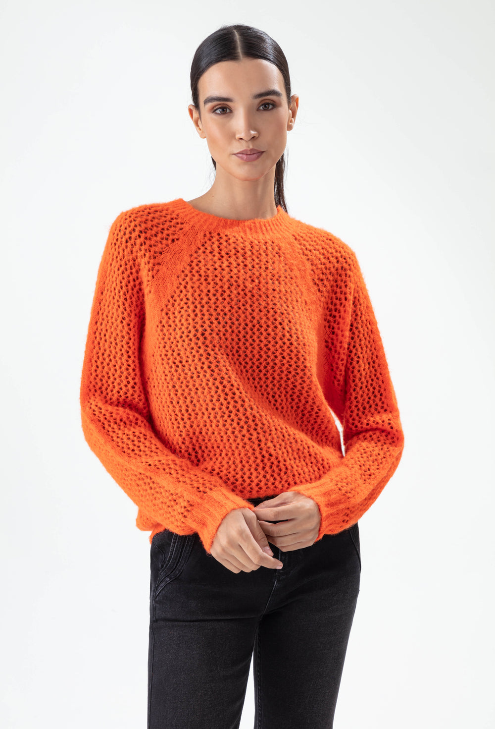 Pull Graphe orange 30% Alpaga 1