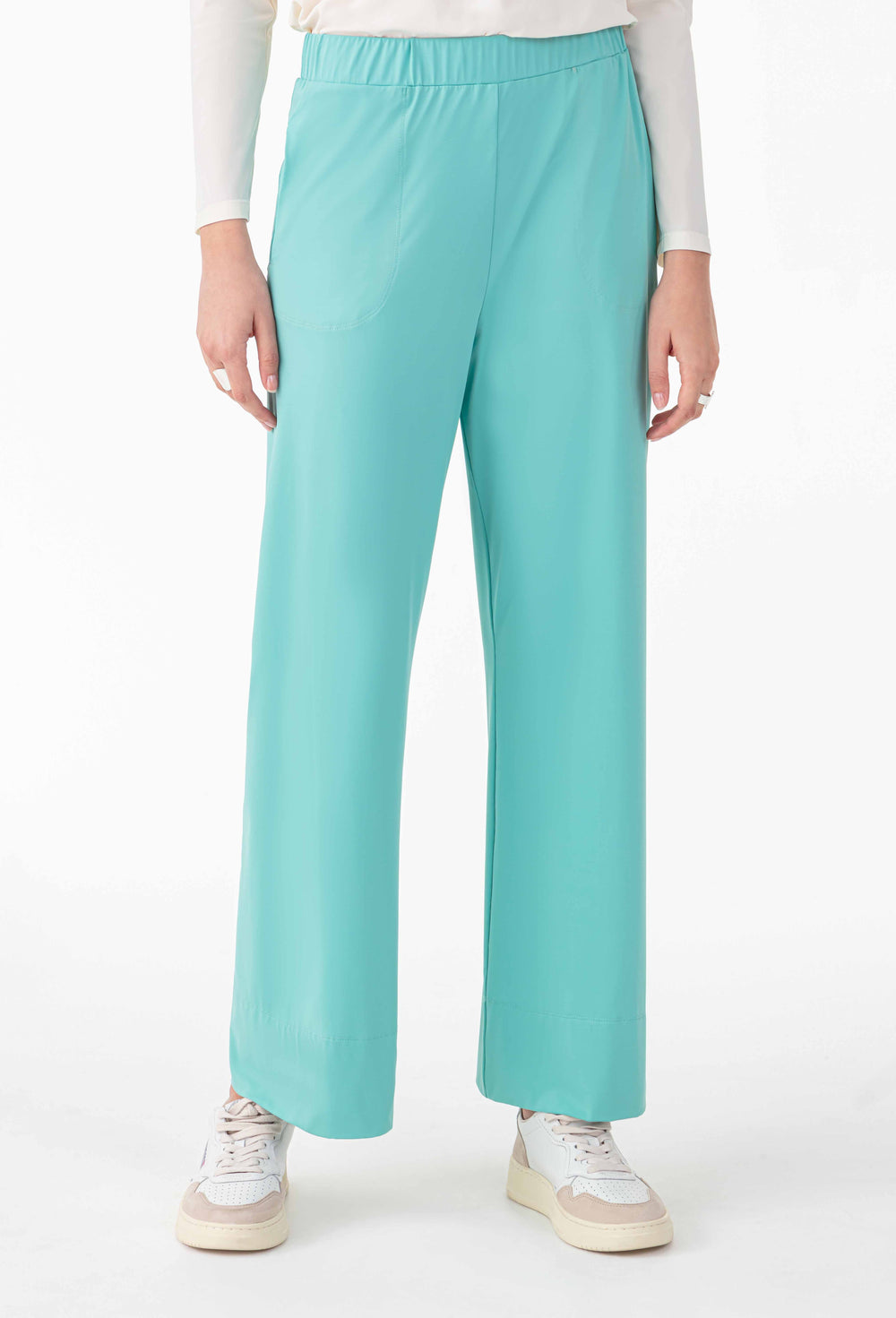 Pantalon Hera en jersey technique turquoise 2