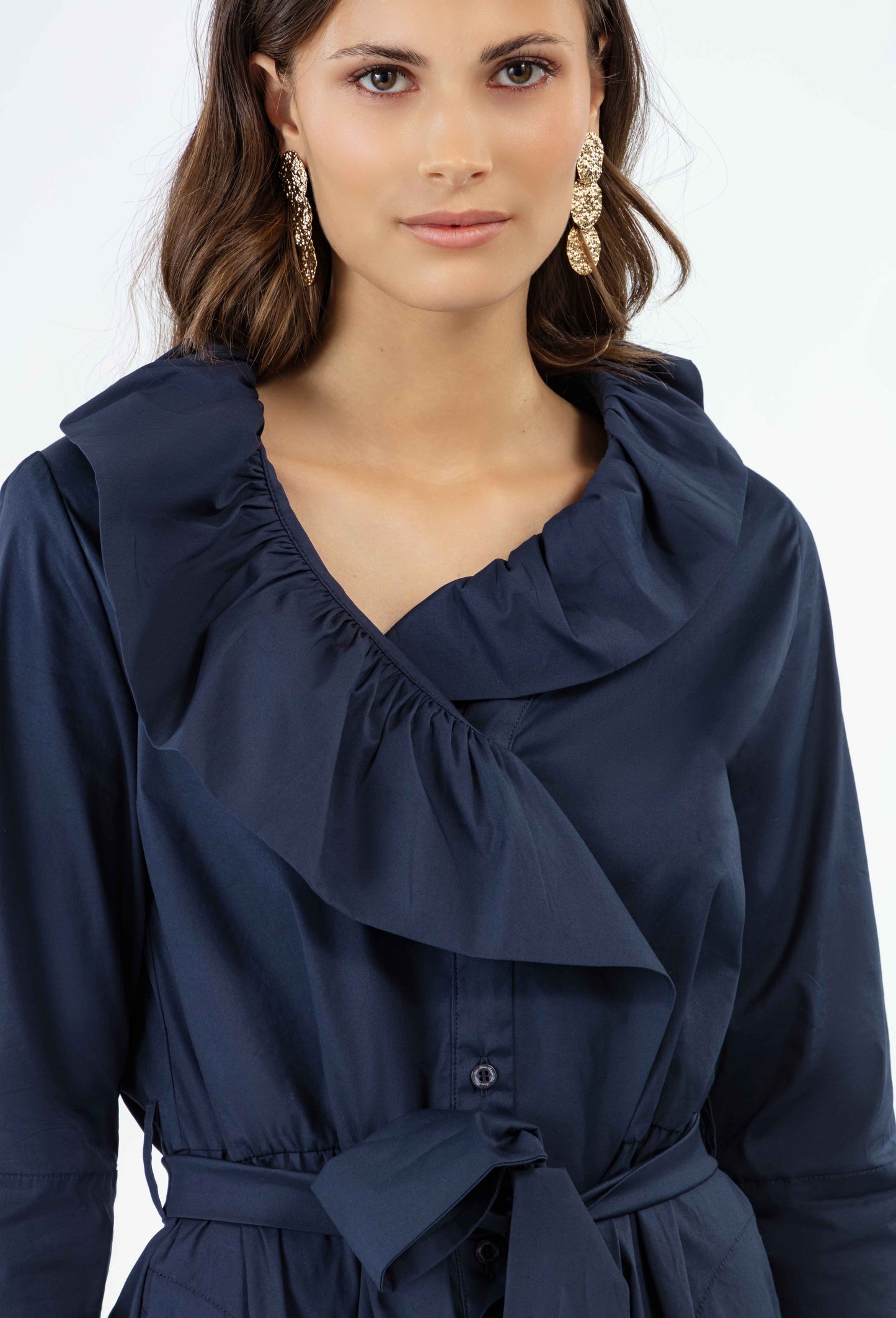 Robe chemise mi-longue Abby en popeline de coton 3
