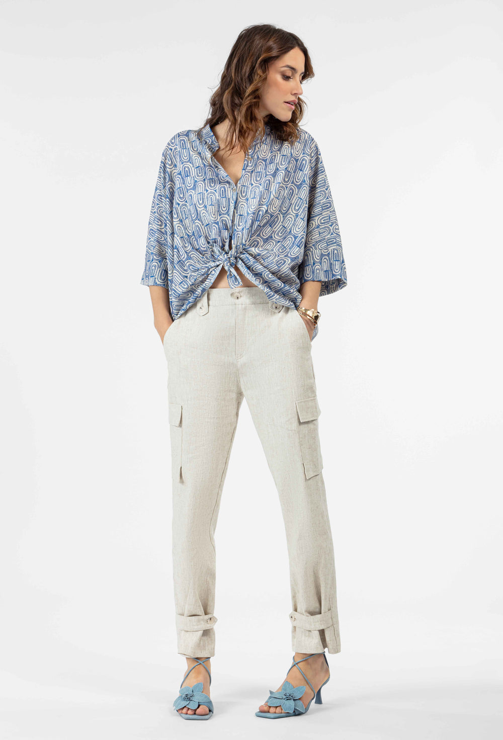 Pantalon cargo Basile lin / coton 6