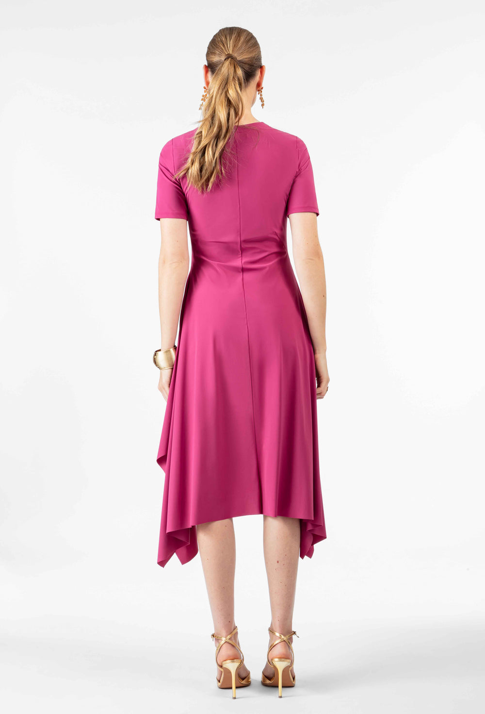 Robe longue Leanne en jersey technique framboise 5