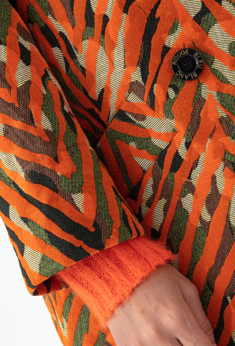 Manteau Muse zébré orange 2